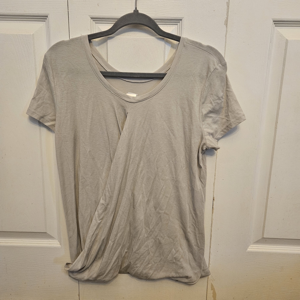 Victoria's Secret Light Gray Draped Front Short Sleeve Top